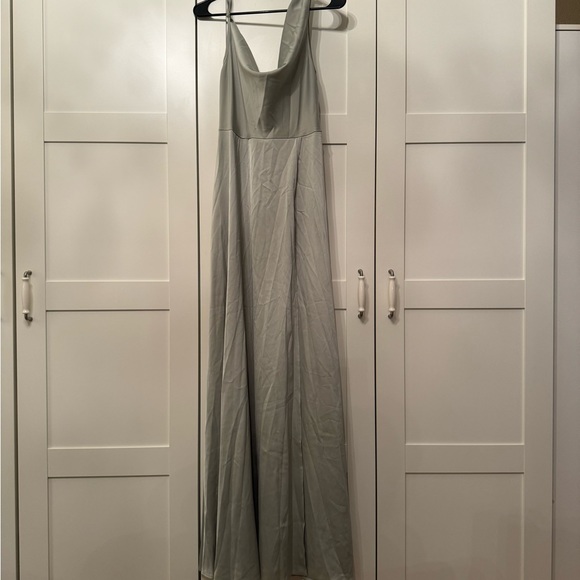 Draped neck split thigh dress - Picture 7 of 7